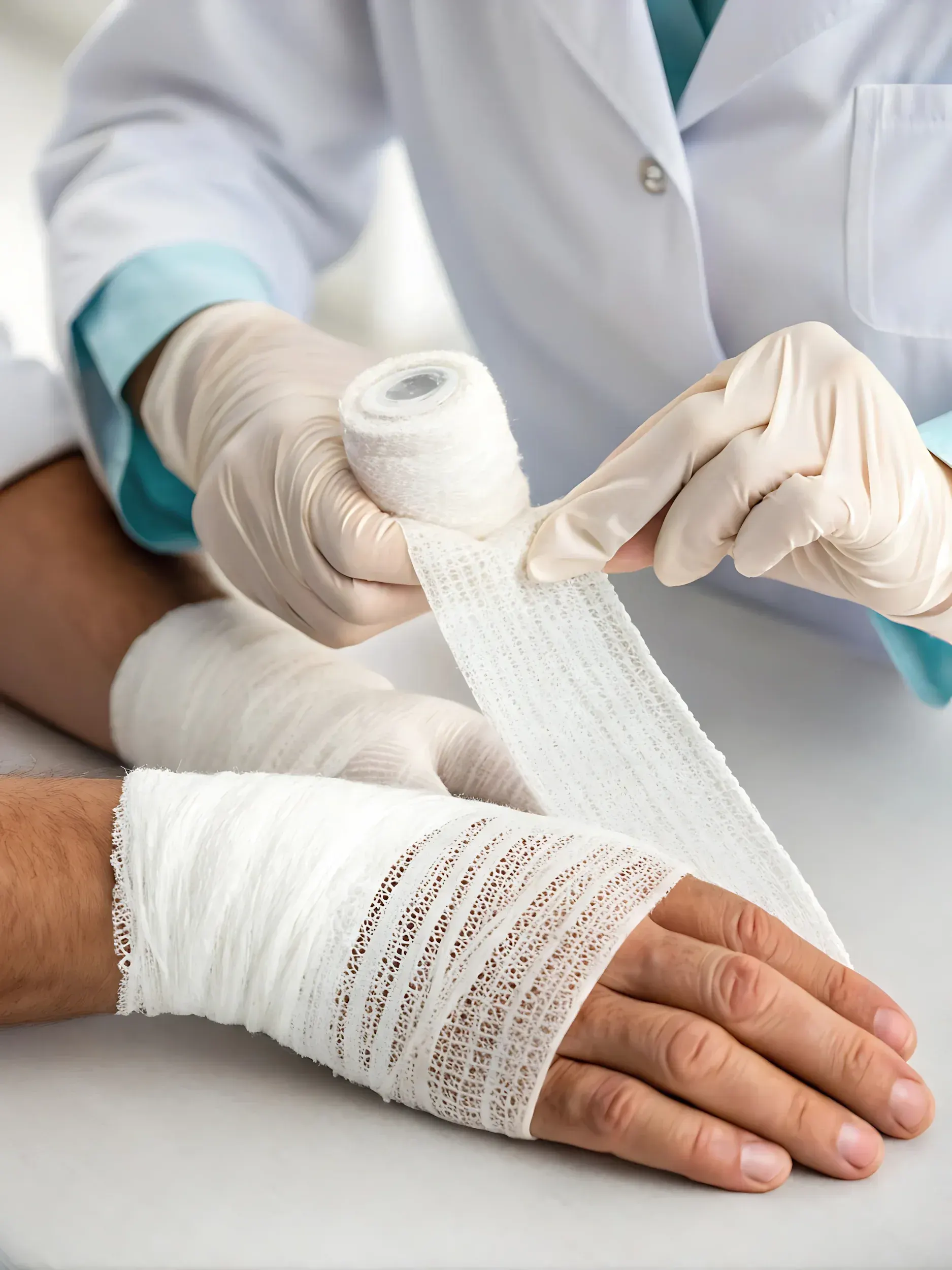 Patient consultation about wound healing progress at Emerald Coast Ortho