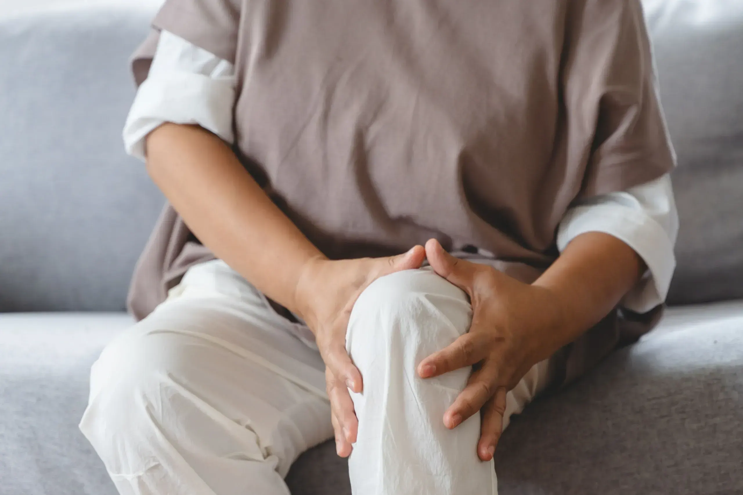 Active adult walking comfortably after knee treatment